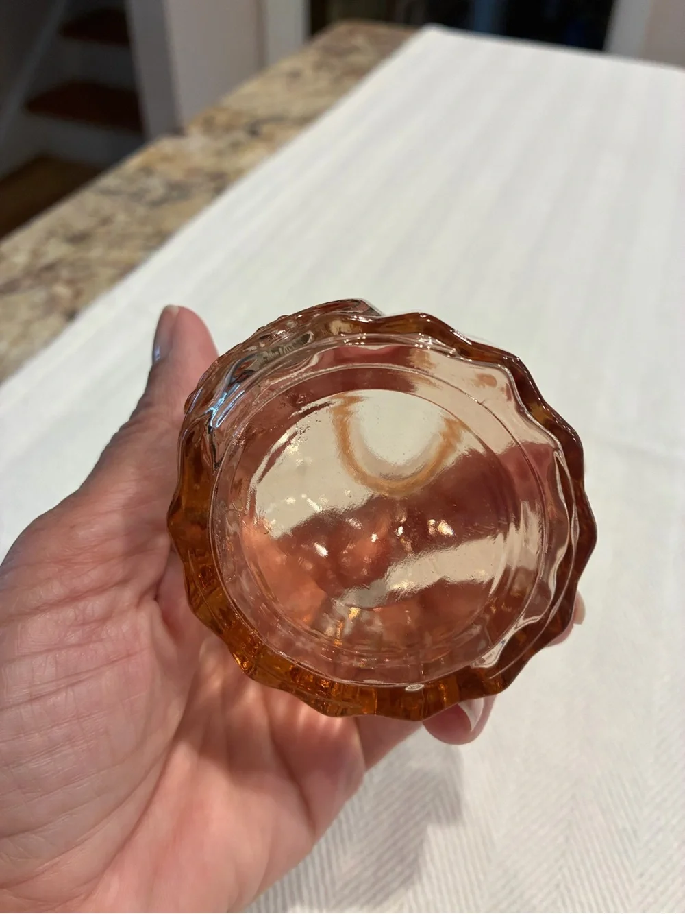 Vintage-Style Pink Glass Decorative Accent Bottle - Unbranded